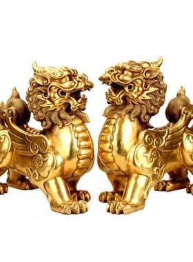 黄铜貔貅摆件金钱皮丘大号皮休店铺开业礼品家居工艺品