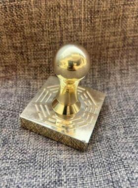 道家印章 泰山奶奶铜印黄铜制作5公分碧霞元君单面印热卖