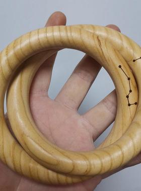 乾坤圈枣木雷击十字天经桃木道家手环随身佩戴手把件饰品