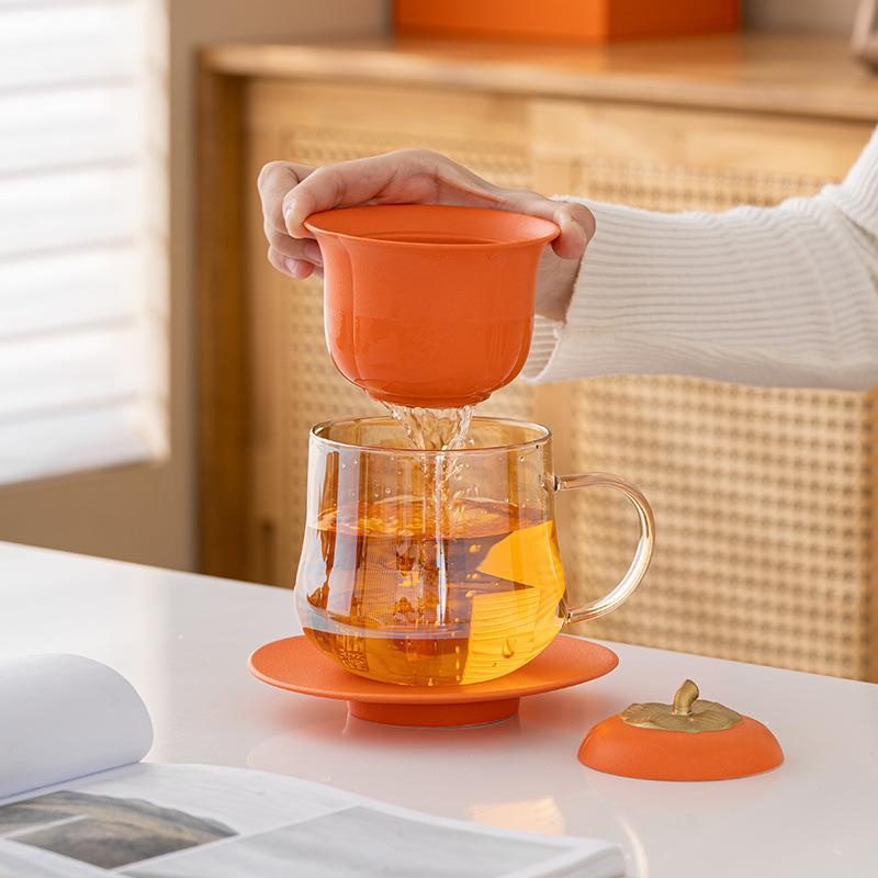 好事发生马克杯商务礼品泡茶杯茶水分离玻璃公道杯带过滤礼盒 - 图1