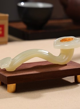 天然玉石福禄平安如意手把件手家居办公室客厅乔迁送礼品