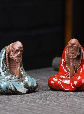 达摩家居桌面小创意手工玄关客厅办公室摆设鱼缸盆造景茶宠