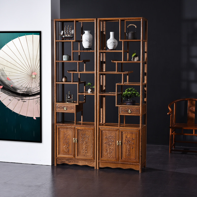 红木家具 鸡翅木博古架 实木中式超窄多宝阁博物架 古董架 置物架,淘宝优惠券,粉丝福利购,淘宝优惠卷