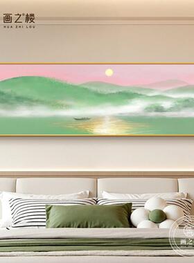 青山图主卧室装饰画现简约级感民宿酒店床头挂画背有靠山壁画