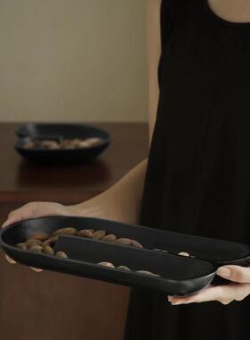 坐客好事成双”/宝石黑金属坚果盘零食盘餐桌摆件收纳盘好运摆件