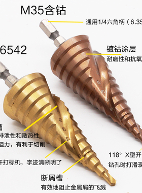 梯形钻头宝塔钻头开孔器多功能高速钢阶梯钻木工钻头异形台阶钻头