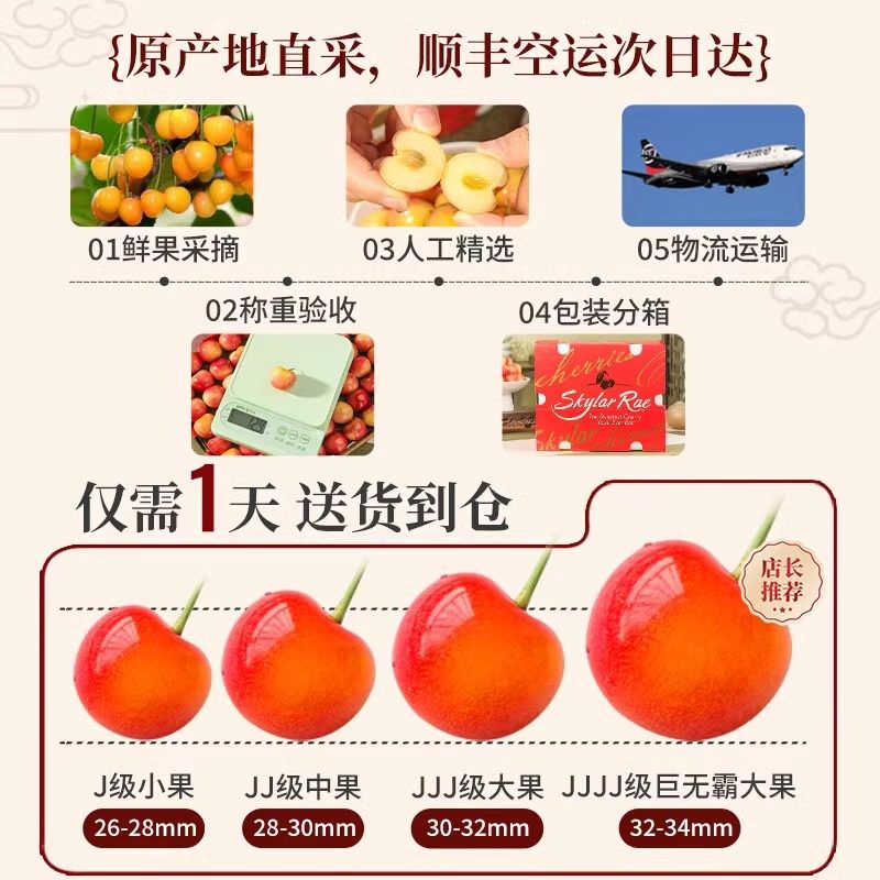 斯凯拉雷车厘子天空之城skylarrae金黄樱桃孕妇新鲜水果送礼顺丰,淘宝优惠券,粉丝福利购,淘宝优惠卷