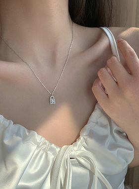 同心锁项链女ins韩版轻奢简约气质锁骨链闺蜜生日
