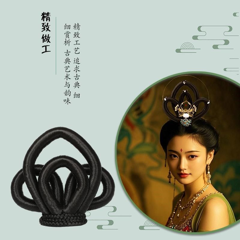 古风仙女飞天发髻敦煌舞蹈演出假发头饰古装造型发包配饰汉服发饰,淘宝优惠券,粉丝福利购,淘宝优惠卷