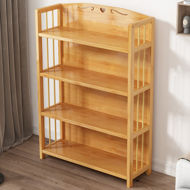 楠竹书柜简易多层储物收纳厨房置物架儿童学生客厅实木小书架落地,淘宝优惠券,粉丝福利购,淘宝优惠卷