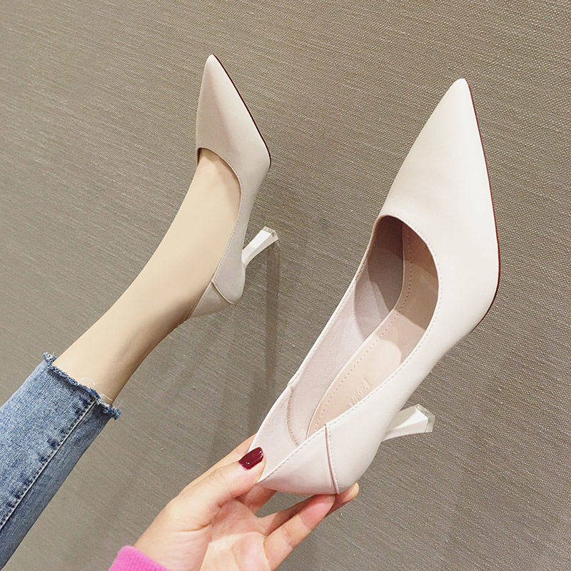 真皮小码31 32 33高跟女浅口单鞋瓢鞋通勤黑N色工作鞋女大码41-43,淘宝优惠券,粉丝福利购,淘宝优惠卷