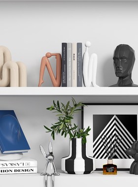 北欧高档抽象家居装饰品现代艺术个性小众样板间客厅摆件酒柜摆设