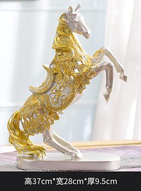 马摆设工艺品装饰品招财奢酒柜成小轻摆件家居马到欧式桌面客厅