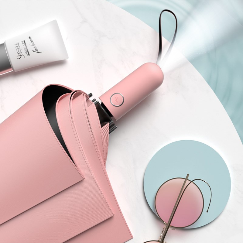 摩猎女生全自动雨伞晴雨两用黑胶防紫外线折叠高颜值遮阳伞加厚 - 图1