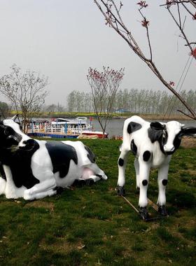 玻璃钢仿.真动物雕塑奶牛雕塑长颈鹿雕塑大象雕塑熊猫