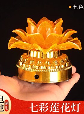 家用供佛莲花灯LED七彩供佛小莲花灯佛供灯供灯佛灯电源电池双用