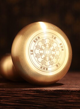 精致纯铜掌中指捻转金轮创意减压转金轮多款微缩金文指尖转金筒