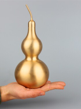 铜葫芦摆件纯铜葫芦挂件大小号家居客厅装饰八卦铜葫芦开口盖空心