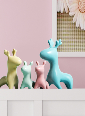 北欧麋鹿摆件家居饰品创意现代简约结婚客厅酒柜礼物装饰品小摆设