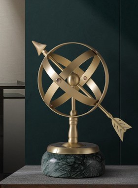 欧式大理石地球仪家居摆件创意美式客厅书房酒柜办公室桌面装饰品