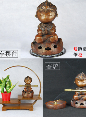 必胜孙悟空齐天大圣摆件铜猴子斗战胜佛客厅办公室紫铜桌面工艺品