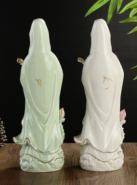 陶瓷求子观音菩萨佛像摆件观世音送子娘娘神像家居客厅工艺品供奉