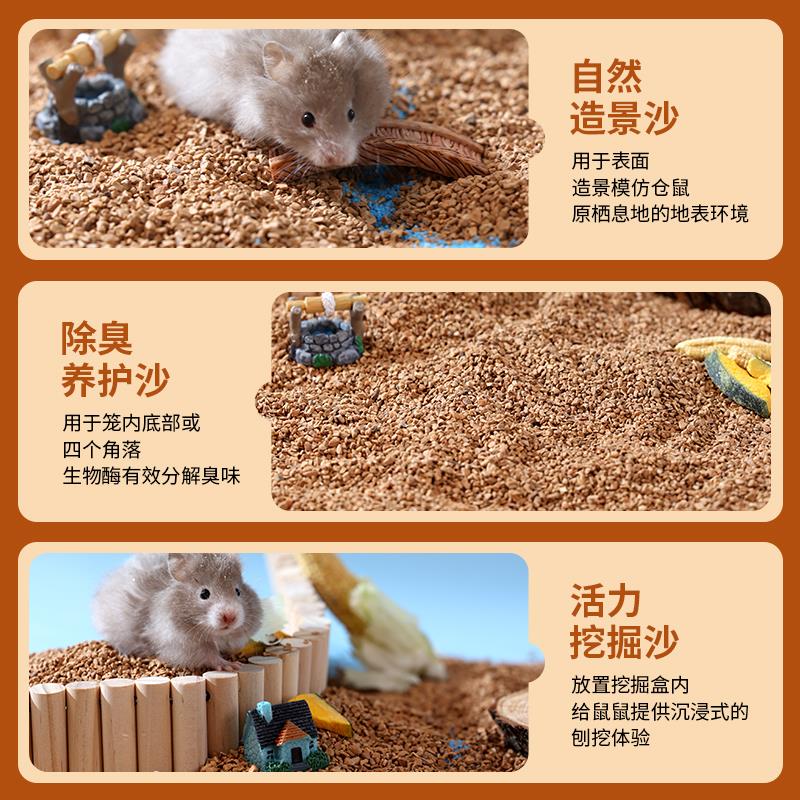 仓鼠垫料核桃砂夏天除臭颗粒生物酶金丝熊无尘垫材尿砂浴沙专用品 - 图2
