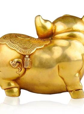 纯铜猪摆件金猪一对生肖猪元宝如意猪富足猪家居补角开业乔迁礼品