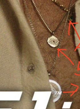 F1狂飙飞车 布拉德皮特Brad Pitt同款叠戴项链金银色黑桃牌项圈