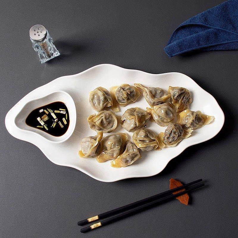 白灼虾专用盘饺子盘白灼虾盘有格带醋碟子农家乐酒店餐厅饭店专用,淘宝优惠券,粉丝福利购,淘宝优惠卷