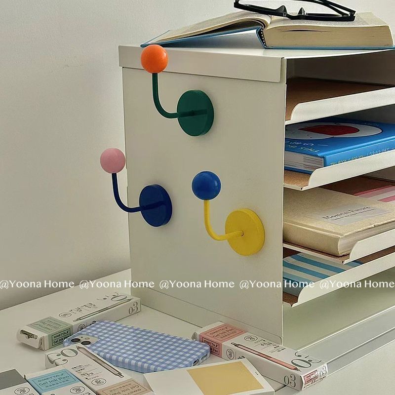 彩色磁性强力免打孔挂钩冰箱强磁ins风入户门多巴胺磁吸挂钩可爱 - 图0