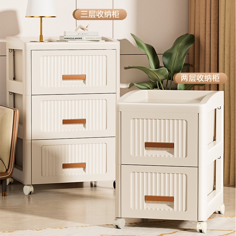 免安装大容量收纳柜卫生间储物架家用小推车置物架客厅可移动塑料 - 图3