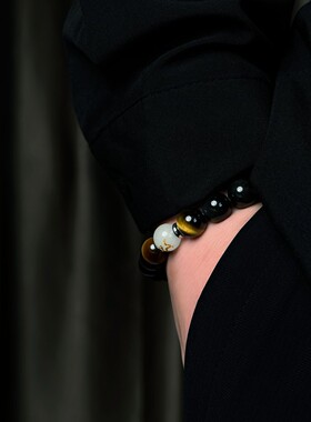 非金属陶瓷手链 夜光十二生肖手串男属相高级感气质手工串珠配饰