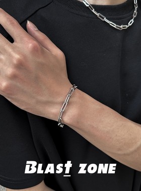 钛钢手链 斯巴达克斯手链子环环相扣素款拼接金色手饰品男配饰