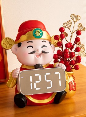 入户玄关财神爷家用摆件客厅电视柜酒柜装饰品店铺开业乔迁礼物