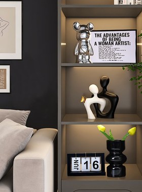 北欧抽象人物艺术玄关客r厅酒柜送情侣新人礼物一对桌面摆件装饰