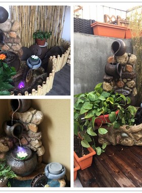 假山流水喷泉花园庭院户外鱼池造景院子阳台装饰景观创意水景摆件