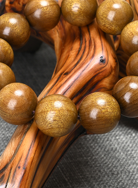 四川小叶桢楠木2k.0手串文玩拆房料乌金底阴沉金丝楠念珠情侣款