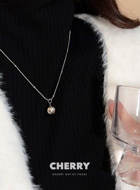 有求必应银色圆珠项链女简约百搭冷淡风锁骨链轻奢高级感配饰男士