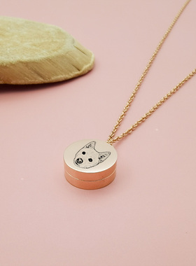 来图定制宠物毛发骨灰项链去世猫咪狗刻字照片纪念品吊坠礼物订做