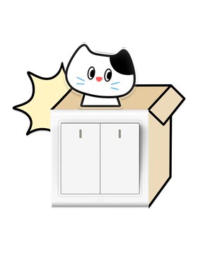 纸箱小猫开e关装饰墙贴自粘防水防潮墙壁改造遮丑神器插座保护套