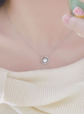 999纯银莫比乌斯环一贝子项链女轻奢小众高级感锁骨链送闺蜜礼物