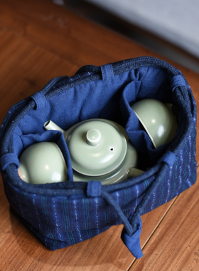 加厚功夫茶具一壶二杯包装布袋旅行便携首饰珠宝收纳袋茶壶茶杯袋
