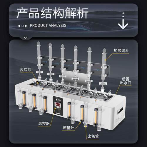 析牛科技水质硫化物酸化吹气仪碘量法国标废污水酸化吹气吸收装置 - 图1