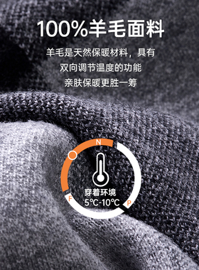 男士纯羊毛加厚保暖格纹围巾