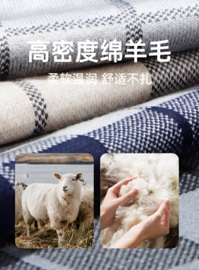 CheekKiss男士羊毛加厚保暖围巾