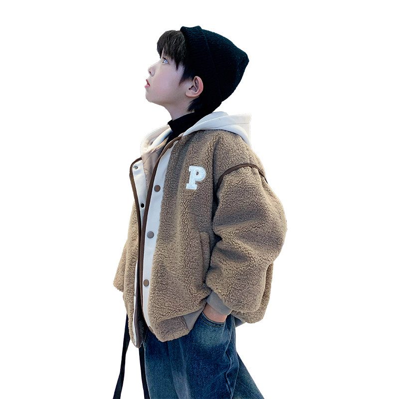 男童秋冬装连帽摇粒绒铺棉外套2023新款中大童冬季加厚毛毛衣潮,淘宝优惠券,粉丝福利购,淘宝优惠卷