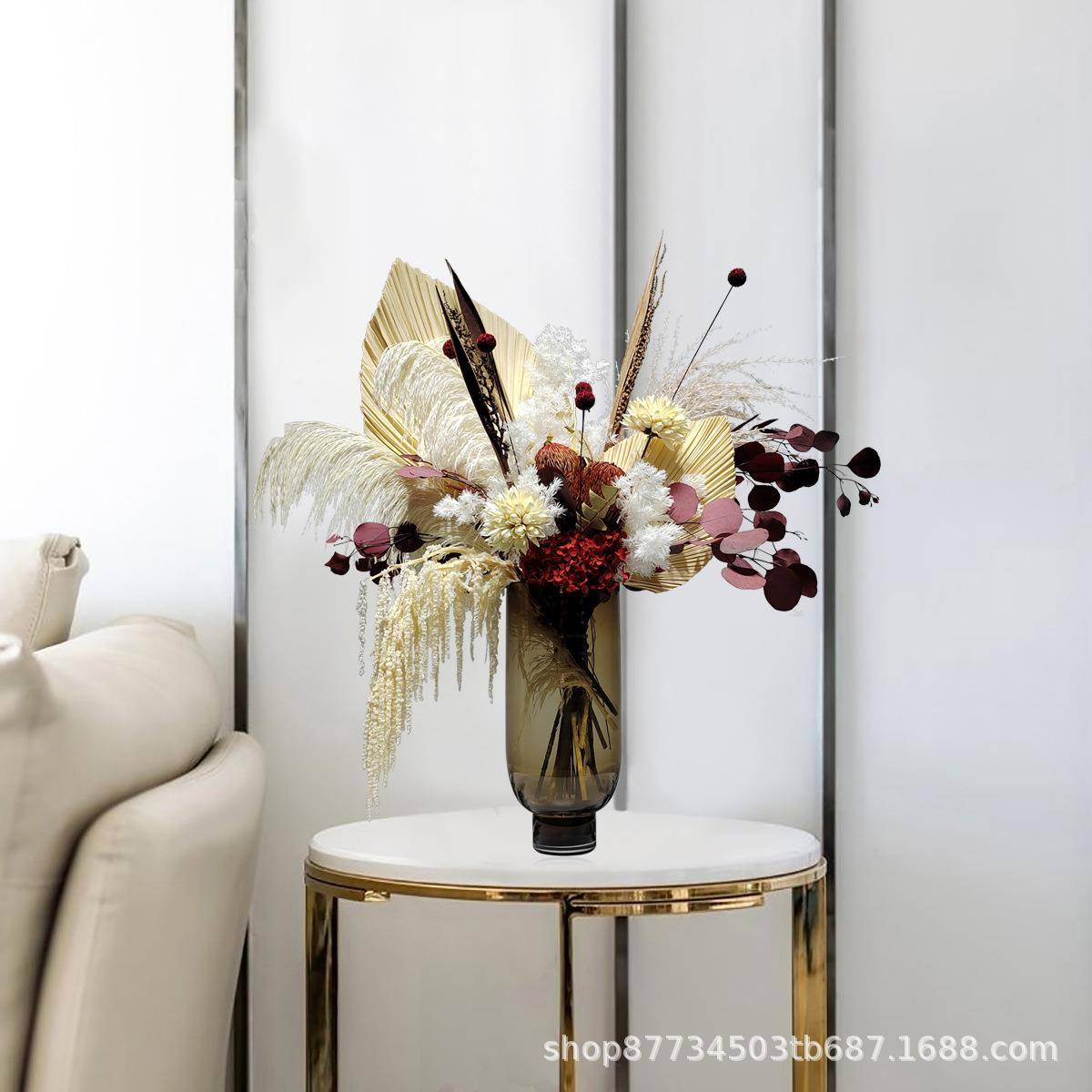 现代轻奢仿真花艺样板房间客厅摆件餐桌干花高级感花瓶插花装饰品 - 图1