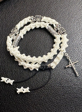 蟒骨手串蛇骨天然冷门小众文玩简约手链纯天然蛇骨链饰品定制