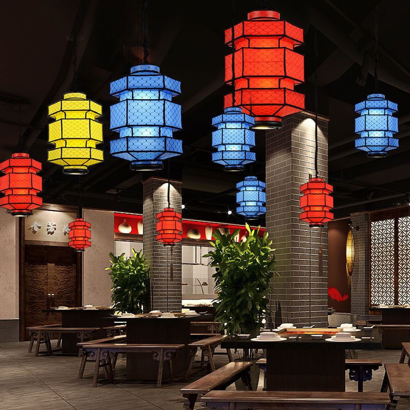 新中式重庆火锅店铁艺灯笼吊灯饭店餐厅古典灯具定制 - 图0